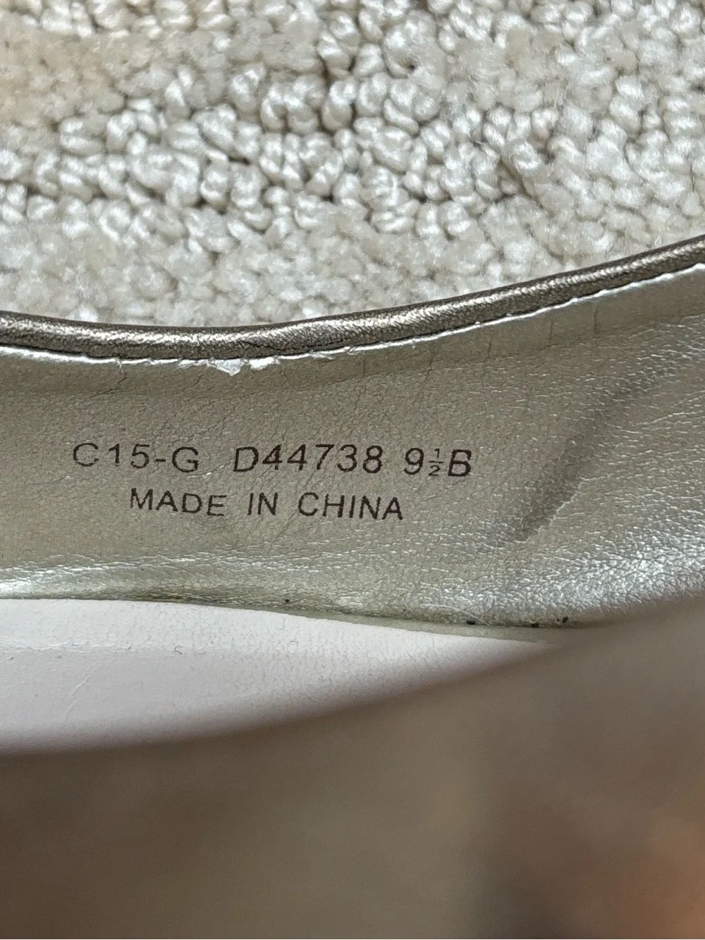 Cole Haan Metallic Gold Peep-Toe Wedge Heels Size 9.5 EUC